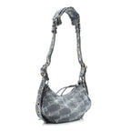 Balenciaga Denim BB Monogram Le Cagole Shoulder Bag XS Blue