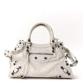 Balenciaga Agneau Arena Small Neo Cagole City Handbag Optic White