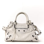 Balenciaga Agneau Arena Small Neo Cagole City Handbag Optic White