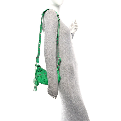 Balenciaga Agneau Arena Le Cagole Shoulder Bag XS Vivid Green