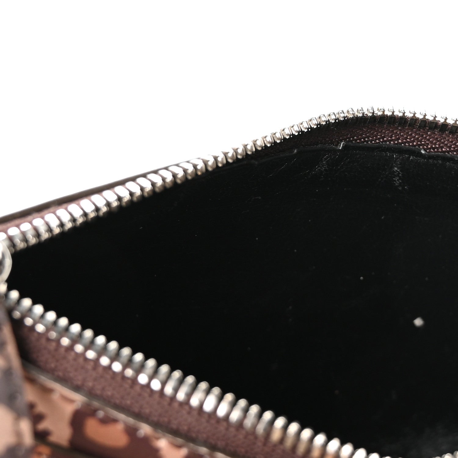 Balenciaga Calfskin Logo Leopard Print Cash Long Coin Card Holder Beige White