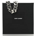 Saint Laurent Metal Curb Chain Necklace Oxidized Silver