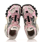 Balenciaga Mesh Nubuck Effect Fabric LED Womens Track Sneakers 38 Grey Pink Black