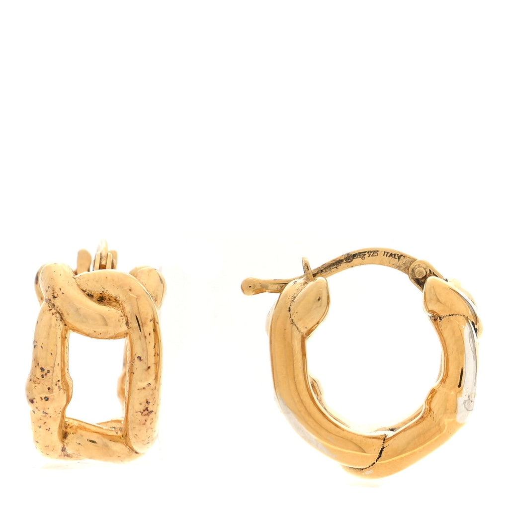 Bottega Veneta Sterling Silver Hoop Earrings Gold