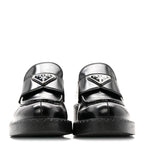 Prada Spazzolato Metal Triangle Logo 50mm Loafers 37.5 Black
