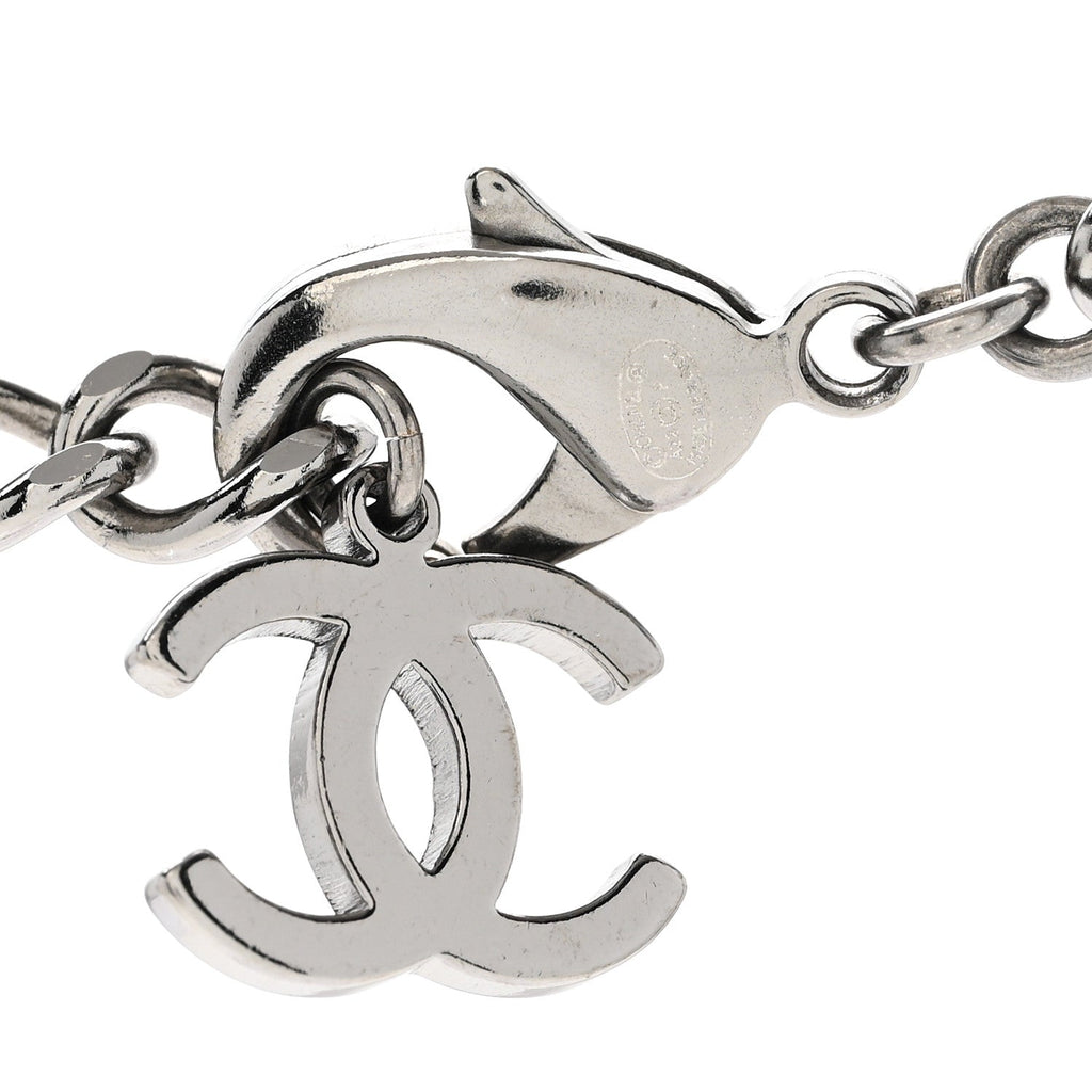 Chanel Ruthenium Crystal Chain CC Lucky Charms Necklace
