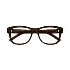 Saint Laurent Eyeglasses Square Full Rim, Dark Havana Frame and Clear Demo Lens Lens SLM132005