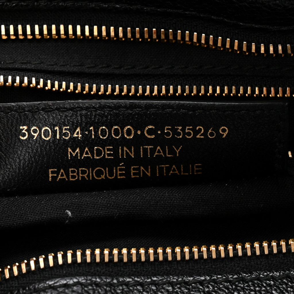 Balenciaga Chevre Gold Metallic Edge Hardware City Black