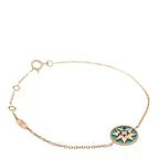 Christian Dior 18K Yellow Gold Diamond Turquoise Rose des Vents Bracelet