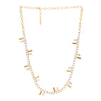 Fendi Metal Crystal Fendi First Tennis Choker Necklace Gold