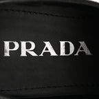 Prada Spazzolato Metal Triangle Logo 50mm Loafers 36.5 Black