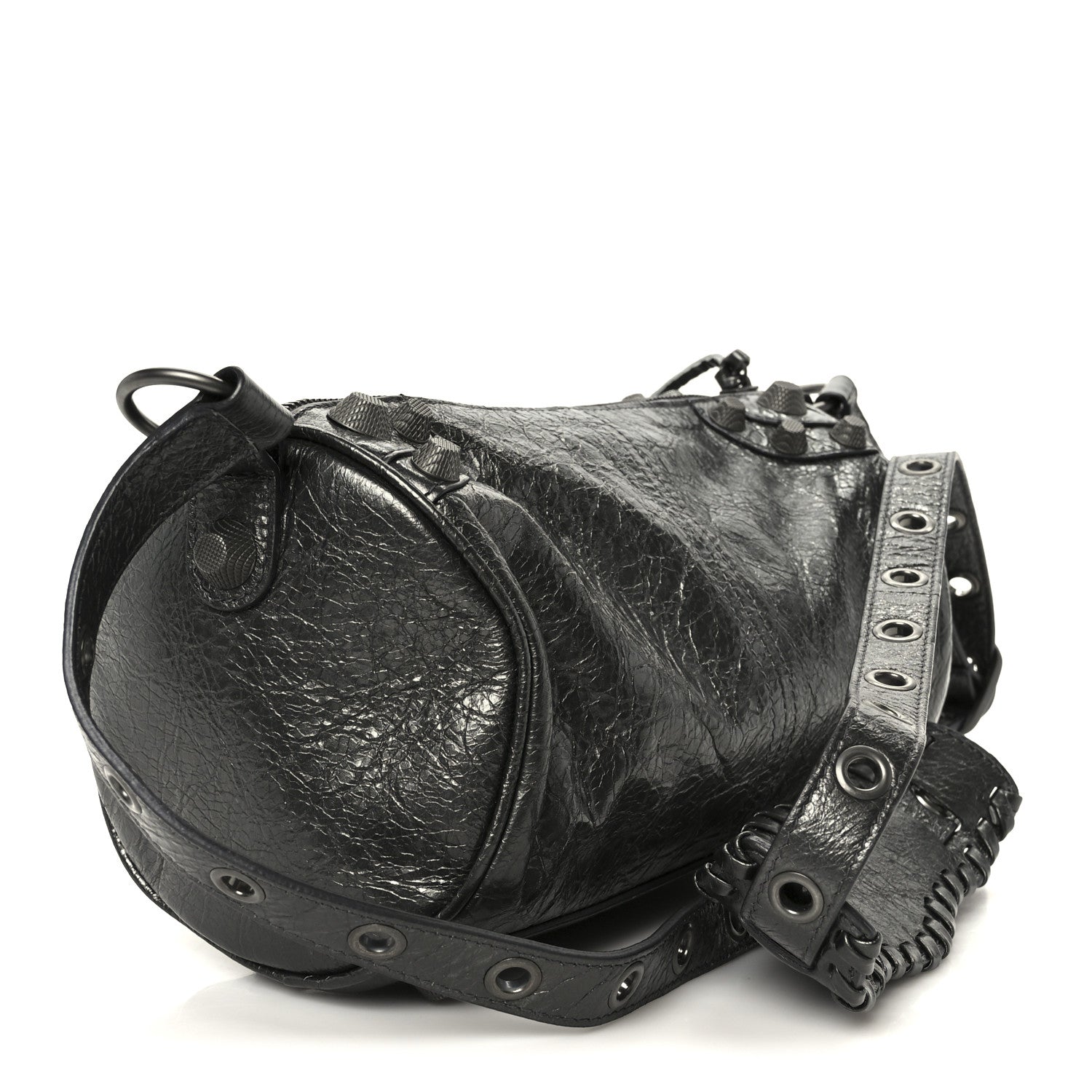 Balenciaga Agneau Arena Le Cagole Cylinder Bag Steel Grey