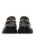 Gucci Cordovan Lux Womens Harald Horsebit 25mm Platform Loafers 39 Black