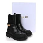 Christian Dior Calfskin Empreinte Ankle Boot 38 Black