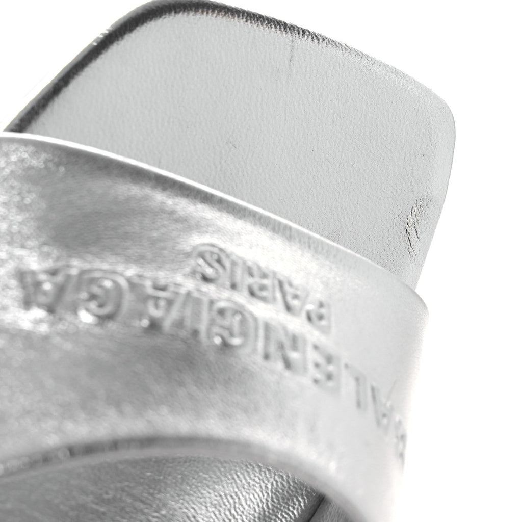 Balenciaga Metallic Sheepskin Duty Free 70mm Sandals 39 Silver