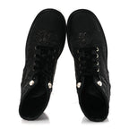 Chanel Grosgrain Tweed Pearl CC Combat Short Boots 39 Black