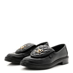 Chanel Lambskin Quilted CC Turnlock Loafers 39 Black