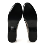 Gucci Canvas GG Monogram Horsebit Calfskin Womens Horsebit Platform Loafers 37.5 Beige Blue