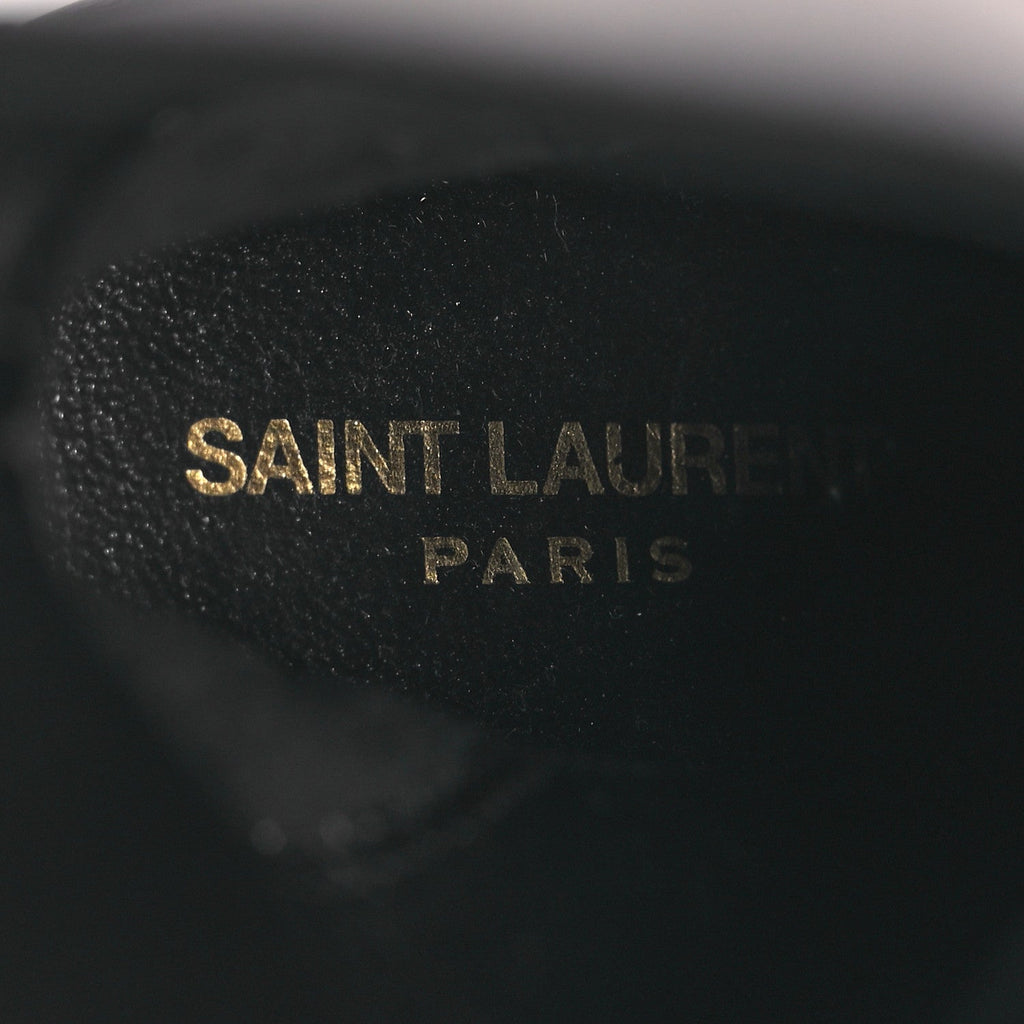 Saint Laurent Calfskin Mina Lace Up Platform Boots 40 Black