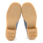 Chanel Denim Lace Up Boots 36 Light Blue
