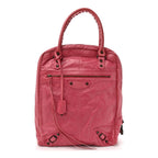 Balenciaga Agneau Classic Hardware Briefcase Tote Pivoine