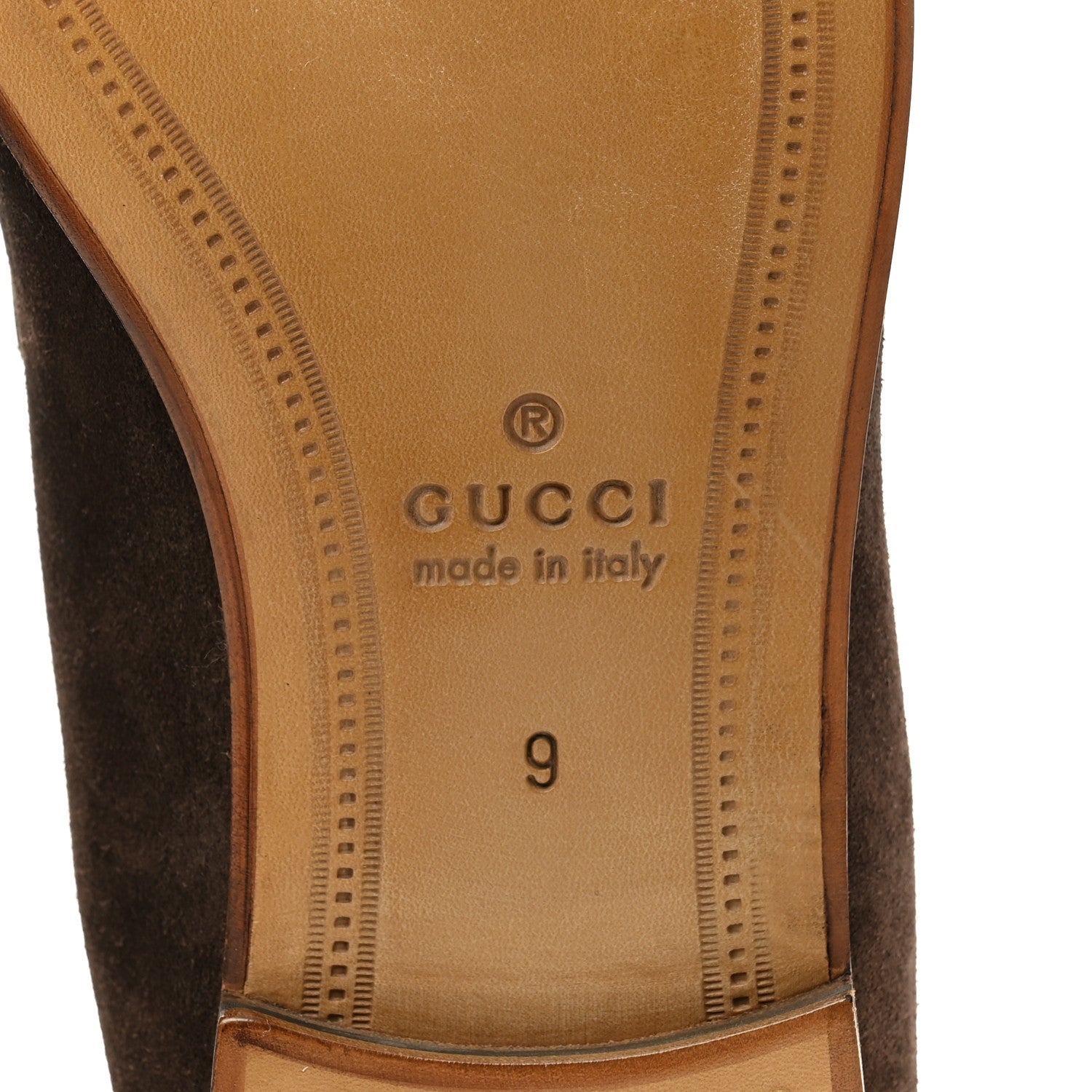 Gucci Luxury Suede GG Monogram Horsebit Mens Jordy Loafers 9 Night Cocoa