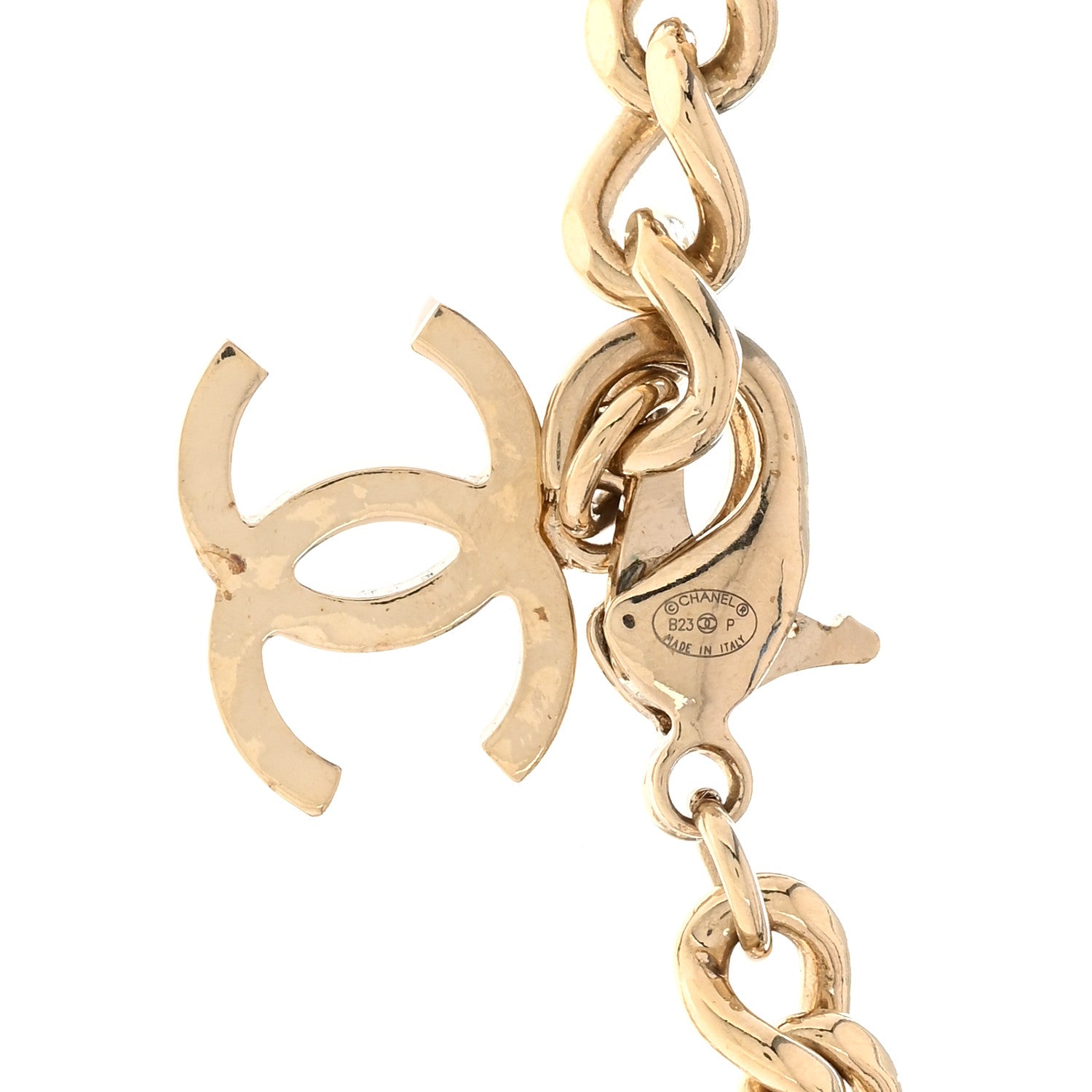 Chanel Crystal CC Link Choker Necklace Gold