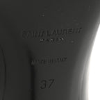 Saint Laurent Patent Vendome Buckle Ankle Booties 37 Black