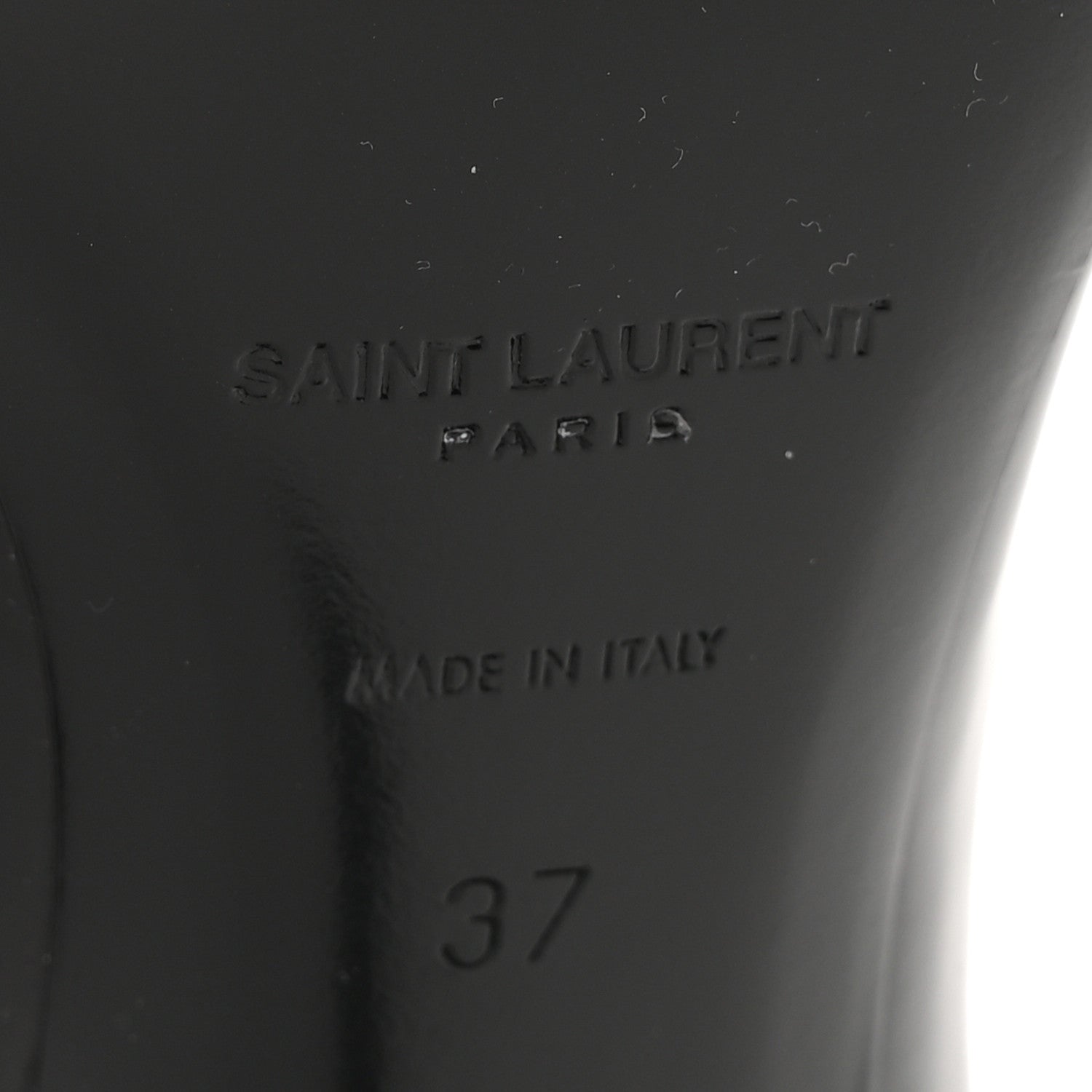 Saint Laurent Patent Vendome Buckle Ankle Booties 37 Black