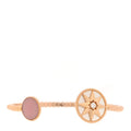 Christian Dior 18K Rose Gold Diamond Pink Opal Mother of Pearl Rose Des Vents Cuff Bracelet