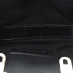Balenciaga Metallic Textured Calfskin Logo Cloud Coin Purse With Strap Silver