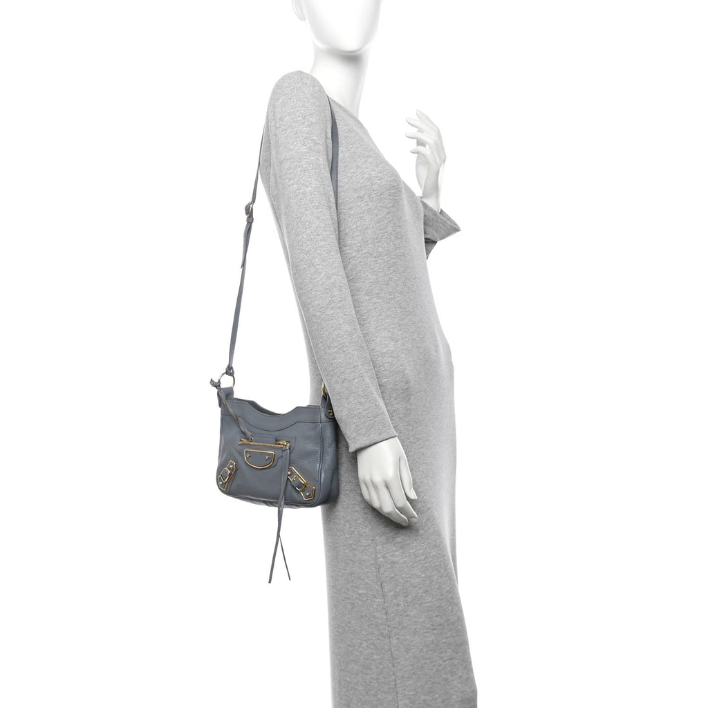 Balenciaga Chevre Gold Metallic Edge Hardware Hip Gris Acier