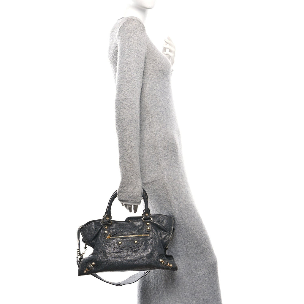 Balenciaga Agneau Giant 12 Gold Hardware City Gris Fossile