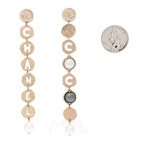 Chanel Pearl Crystal Papyrus Drop Strand Earrings Gold Grey