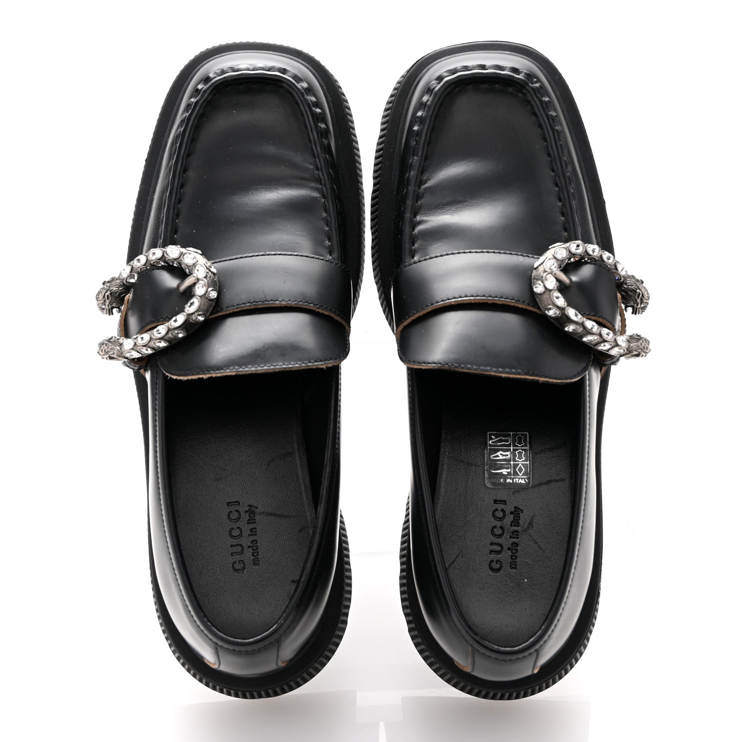 Gucci Cordovan Lux Dionysus Hunder Loafers 39.5 Black
