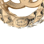 Chanel Crystal CC Round Earrings Gold