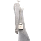 Chanel Shiny Aged Calfskin Quilted Mini Nano Kelly Shopper White
