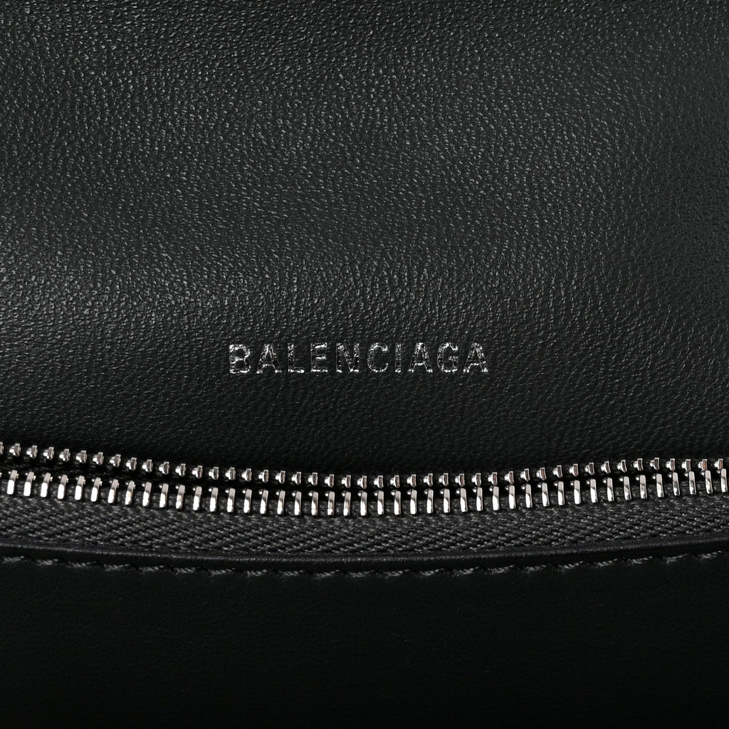 Balenciaga Metallic Crushed Calfskin Medium Crush Chain Bag Steel Grey