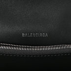 Balenciaga Metallic Crushed Calfskin Medium Crush Chain Bag Steel Grey