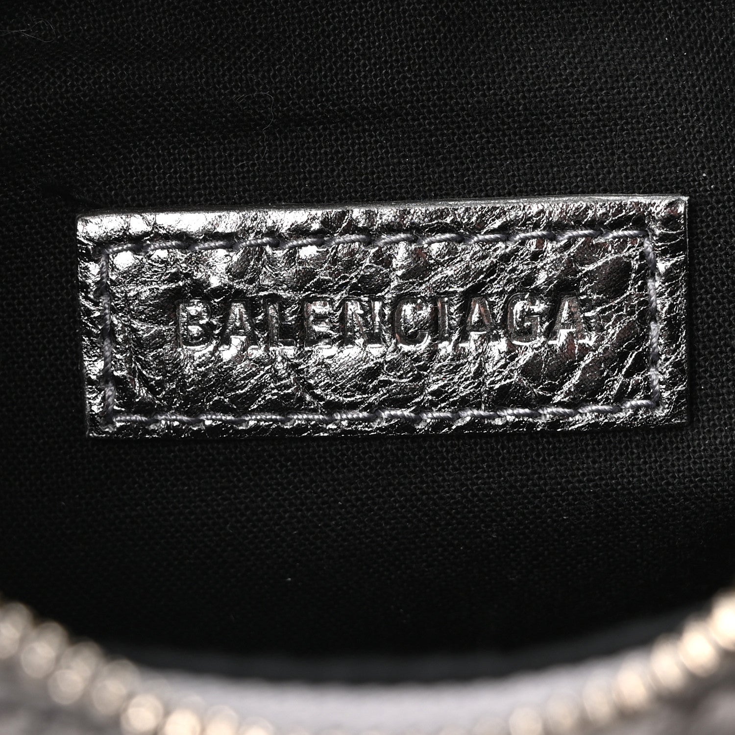 Balenciaga Metallic Agneau Arena Le Cagole Shoulder Bag XS Silver