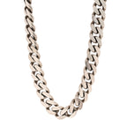 Saint Laurent Metal Curb Chain Necklace Oxidized Silver