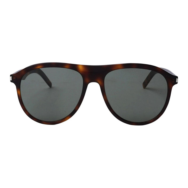 Saint Laurent Sunglasses Aviator Full Rim, Havana Frame and Green Lens SL432SLIM002