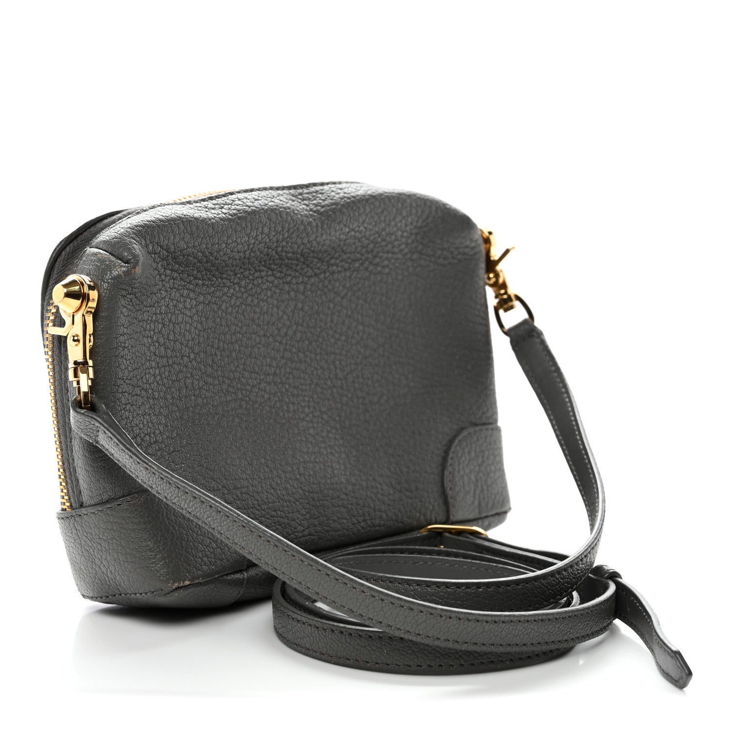Balenciaga Chevre Gold Metallic Edge Hardware XS Reporter Crossbody Gris Acier