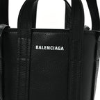 Balenciaga Grained Calfskin Mini 2.0 Everyday North South Shoulder Tote Bag Black