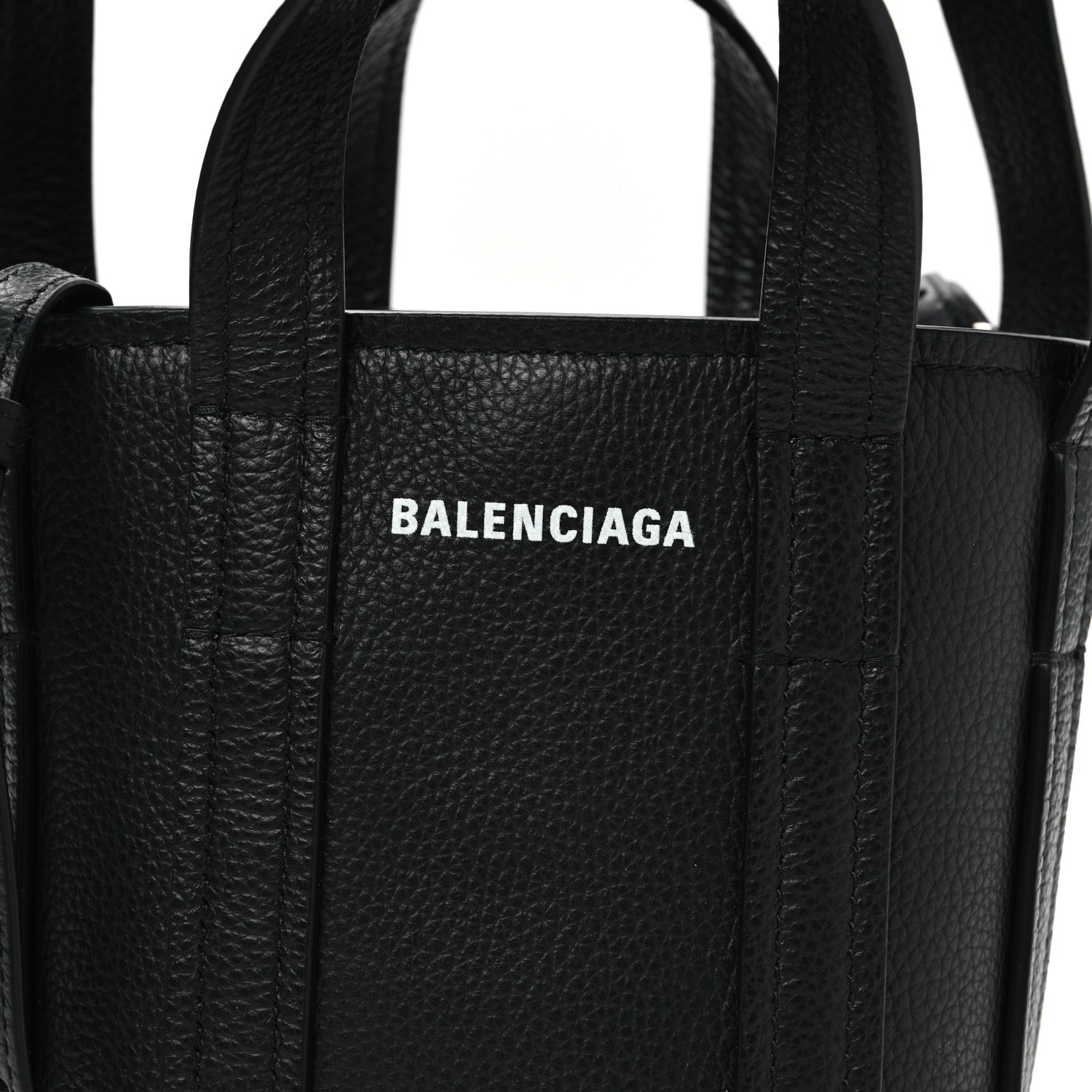 Balenciaga Grained Calfskin Mini 2.0 Everyday North South Shoulder Tote Bag Black