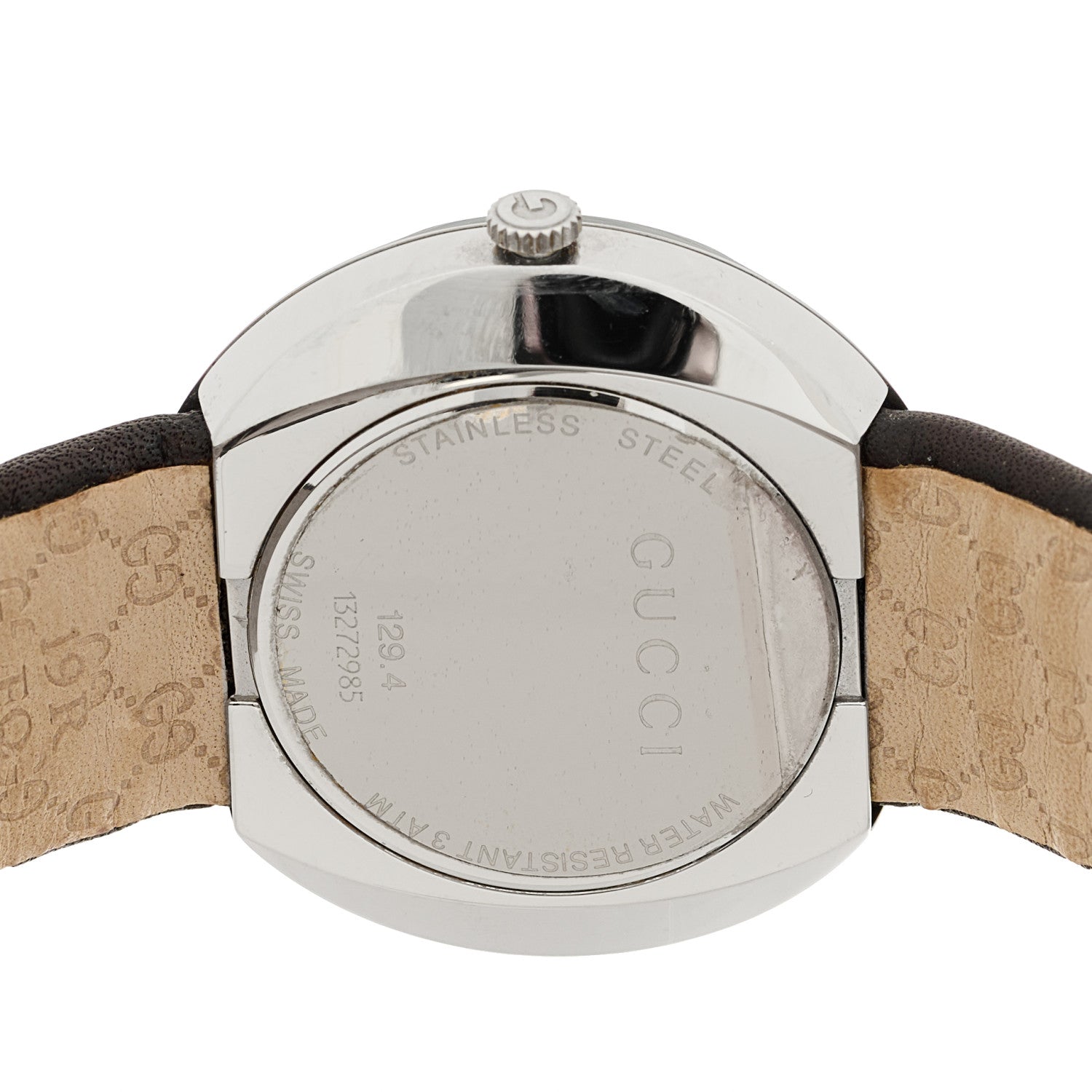 Gucci Stainless Steel Calfskin 35mm U-Play Quartz Watch Brown
