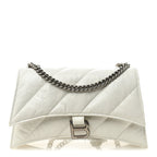 Balenciaga Crushed Calfskin Quilted Small Crush Chain Bag Optic White