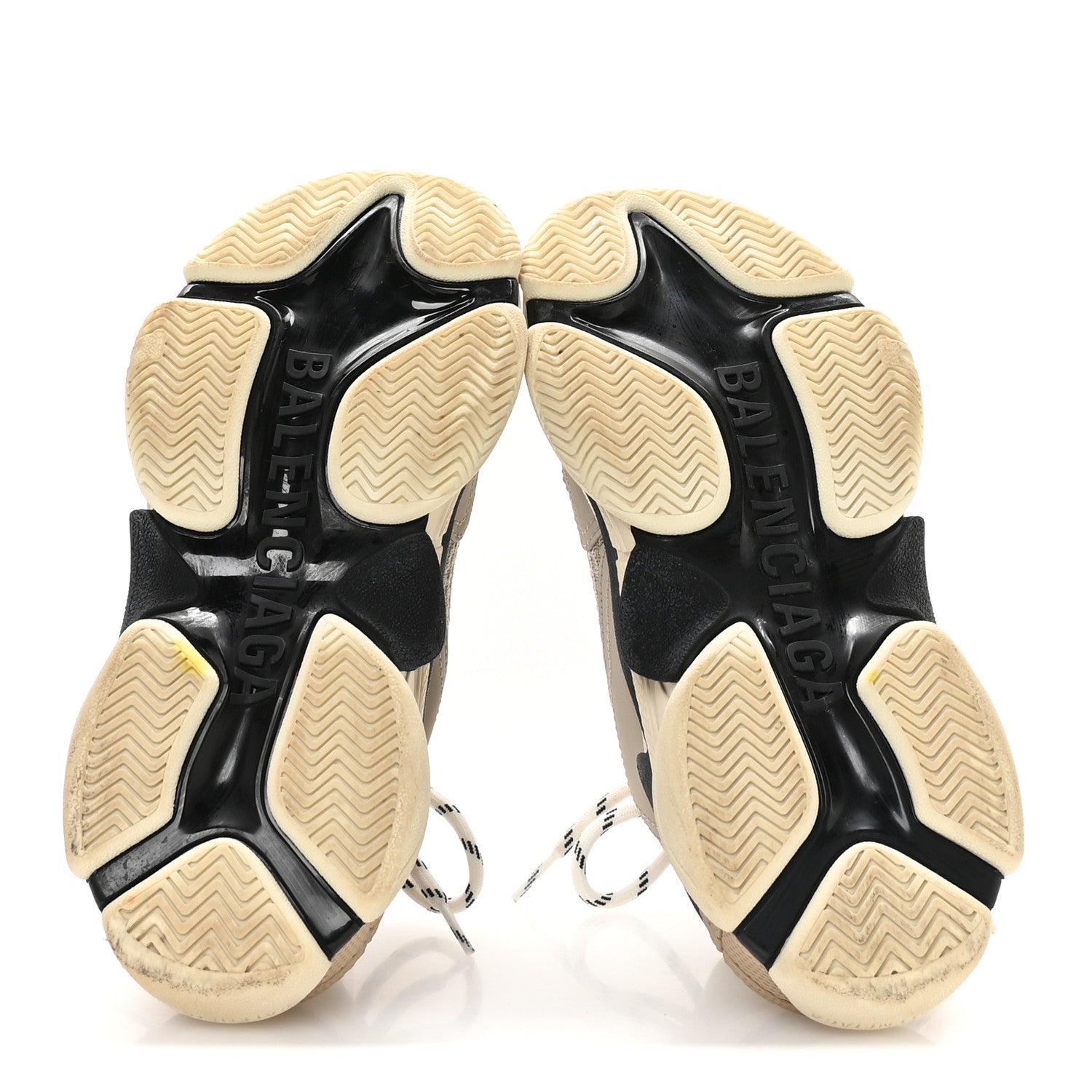 Balenciaga Fabric Mesh Womens Triple S Sneakers 36 Beige Black