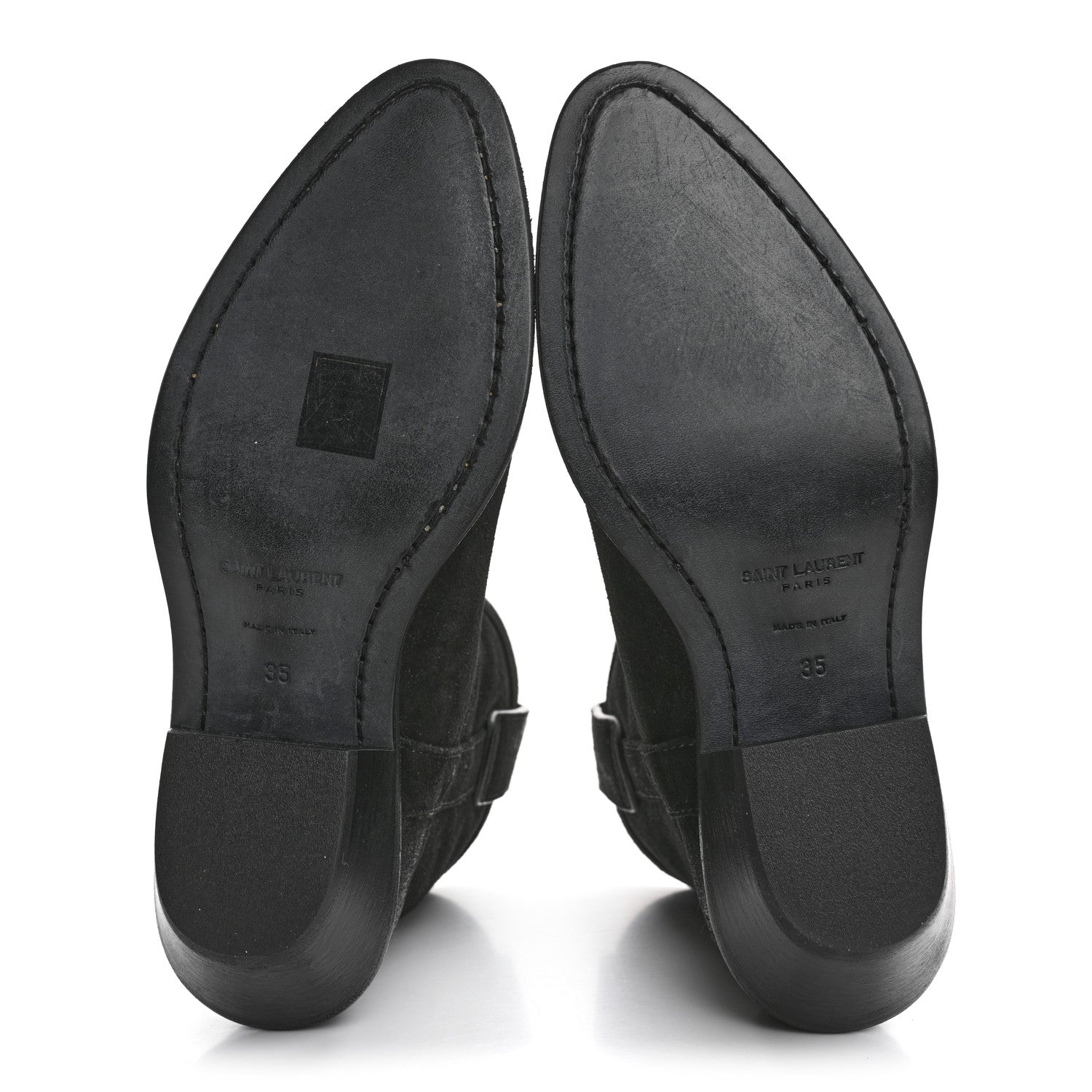 Saint Laurent Suede Eastwood Western Boots 35 Black