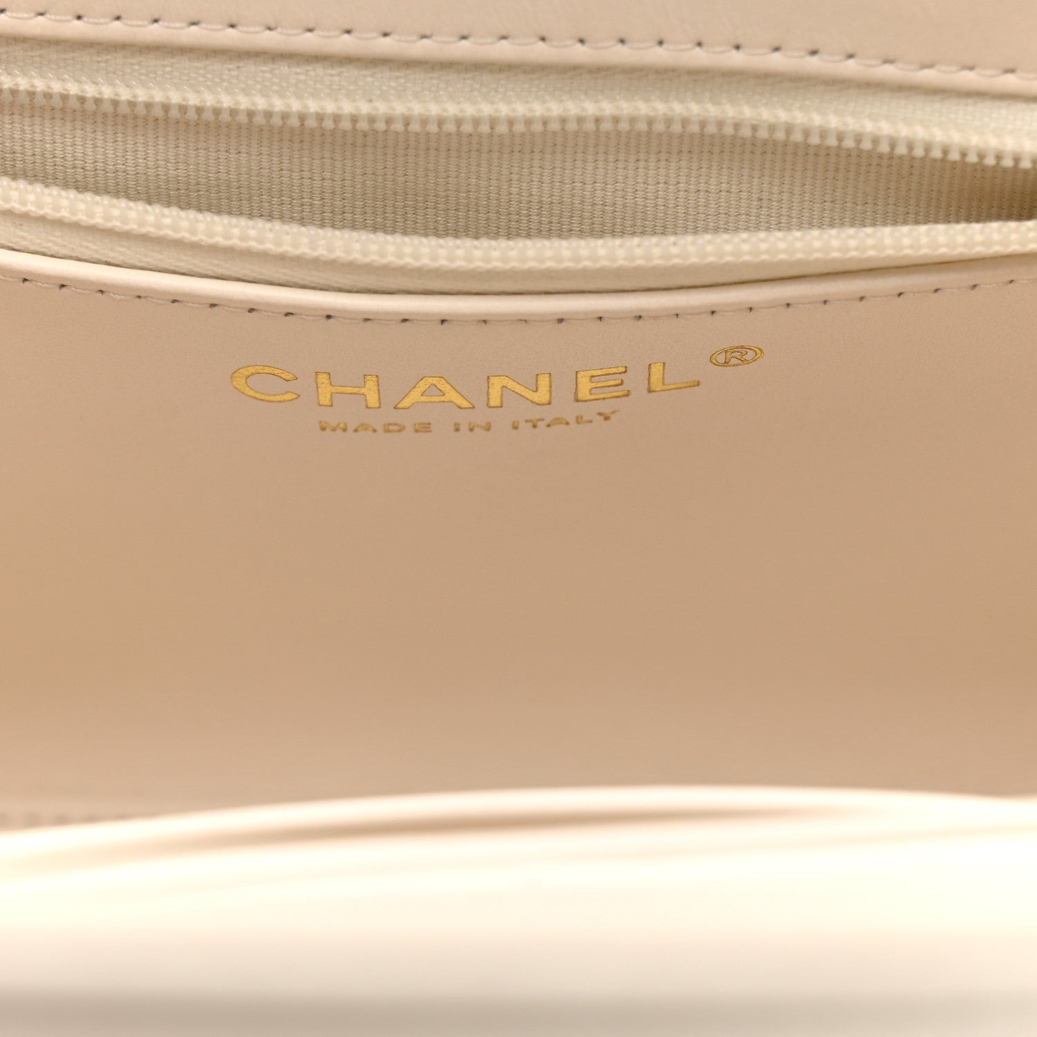 Chanel Shiny Aged Calfskin Quilted Nano Kelly Shopper White